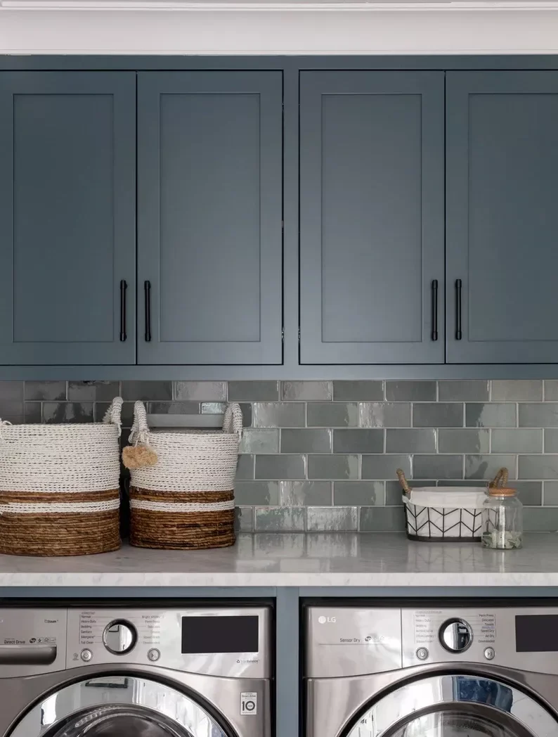 33 Contemporary Laundry Space Ideas for a Timeless Home Choose a Moody Palette