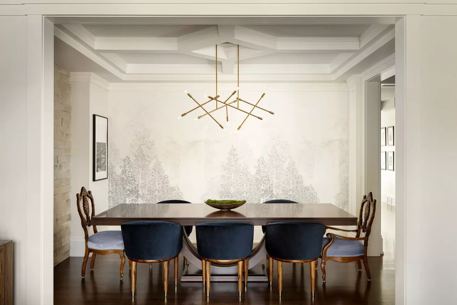 21 Stunning Dining Room Accent Wall Ideas That'll Transform Your Space Choose a Quiet Forest Scene