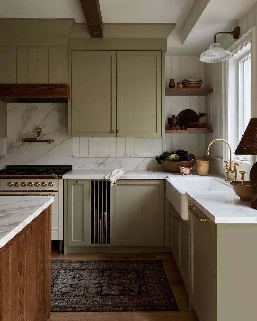 39 Green Kitchen Design Ideas That Never Go Out of Style Choose a Soothing Sage Tone