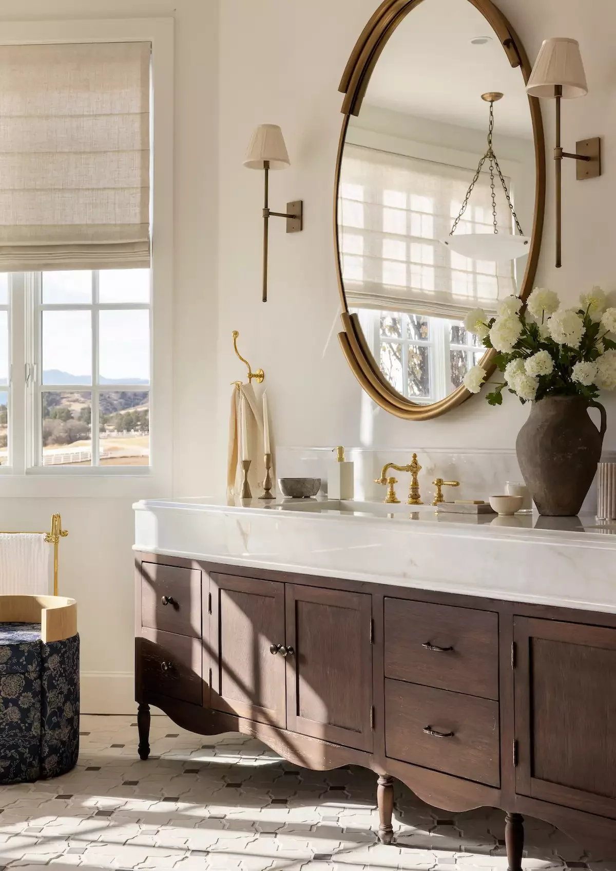 30 Rustic Bathroom Ideas That'll Give You Serious Country Cottage Vibes 26 Choose a Vanity with Farmhouse Table Legs