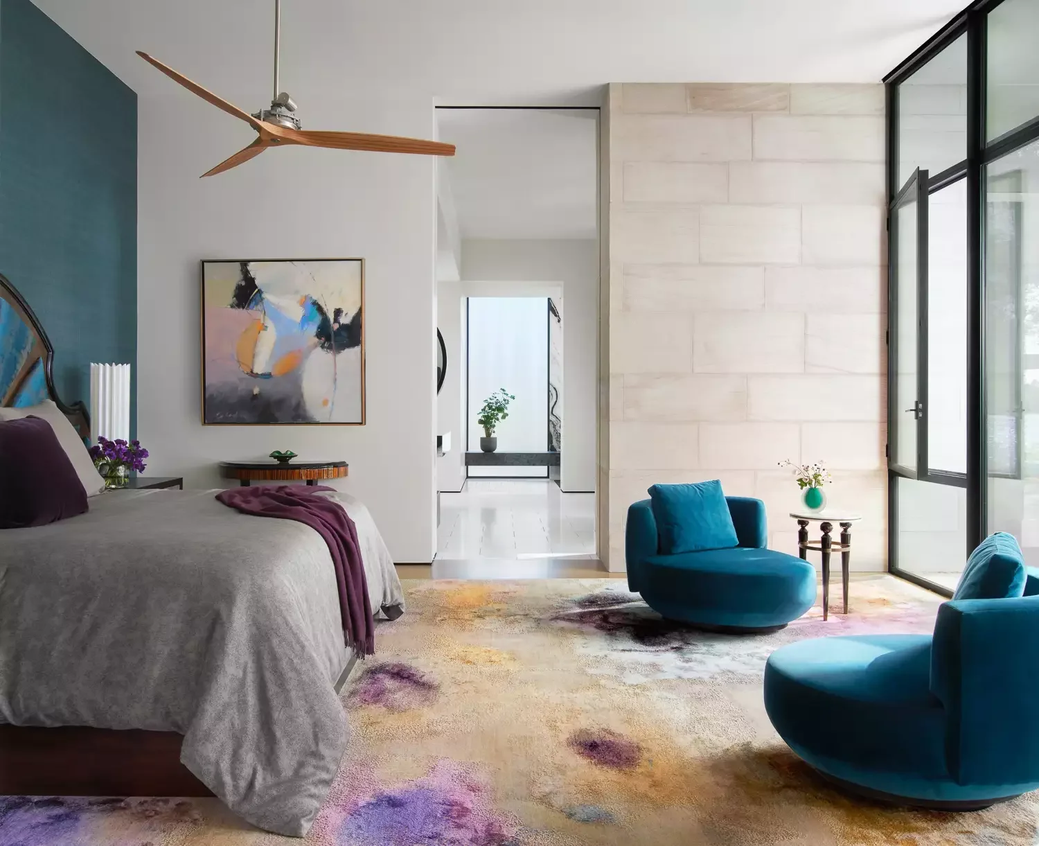 77 Bedroom Design Ideas That Perfectly Balance Personal Style and Sophistication Choose a Vibrant Rug