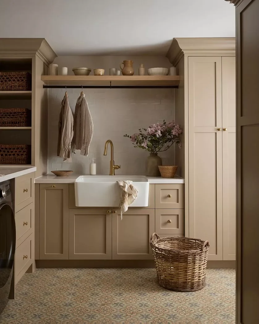 33 Contemporary Laundry Space Ideas for a Timeless Home Choose a Warm Color Palette