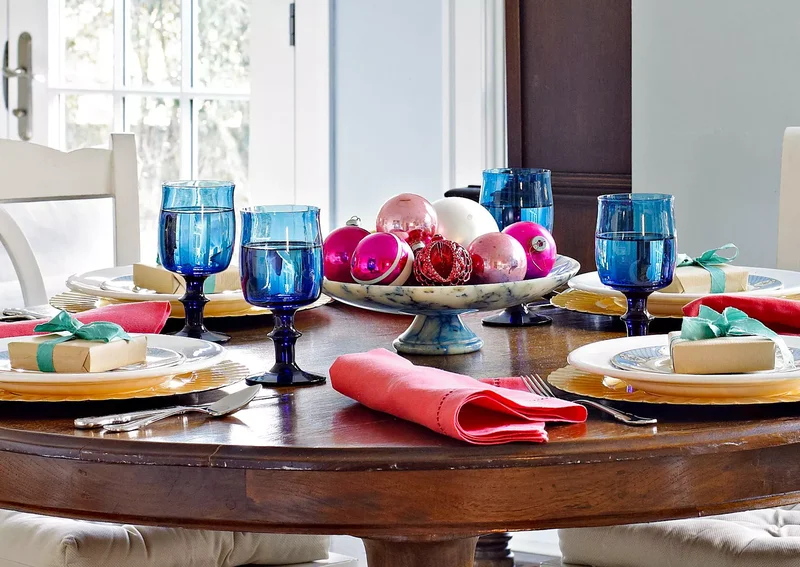 Christmas Ornament Platter Centerpiece