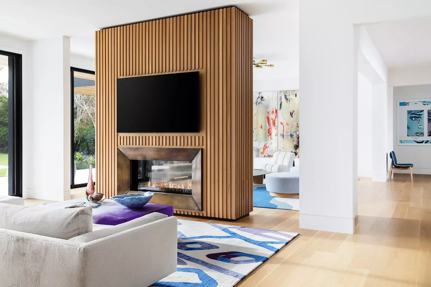 55 Wood Slat Wall Accent Ideas That Make Any Room Look Incredible Clad a Double Fireplace