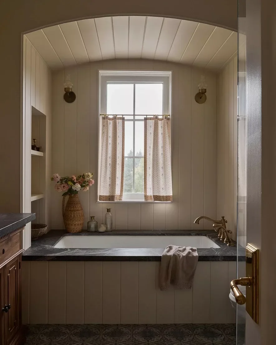 32 Stunning Modern Farmhouse Bathroom Ideas for Timeless Style 32 Clad the Ceiling in Shiplap