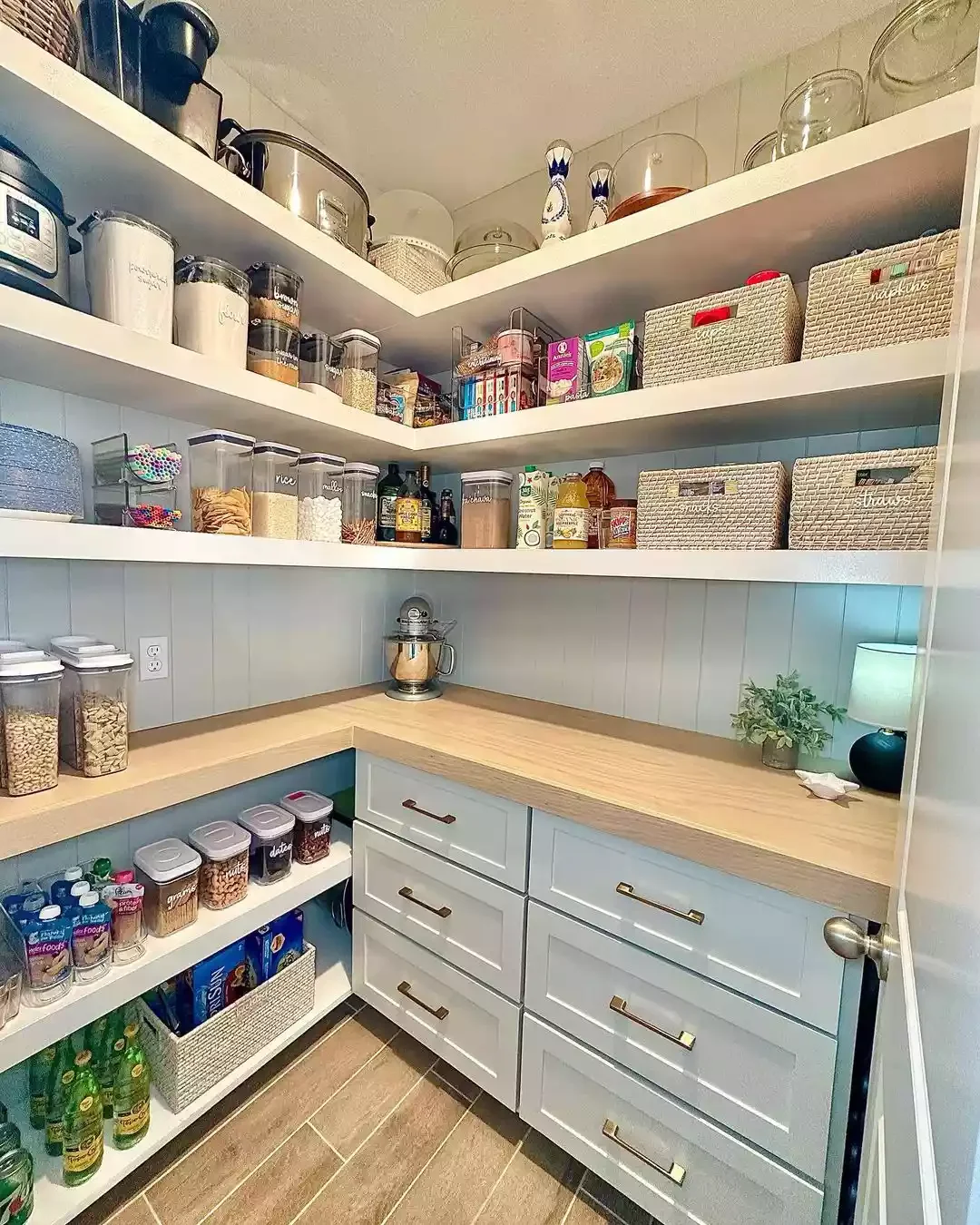 37 Corner Pantry Ideas to Transform Your Kitchen Storage Classic Drawers in a Corner Pantry