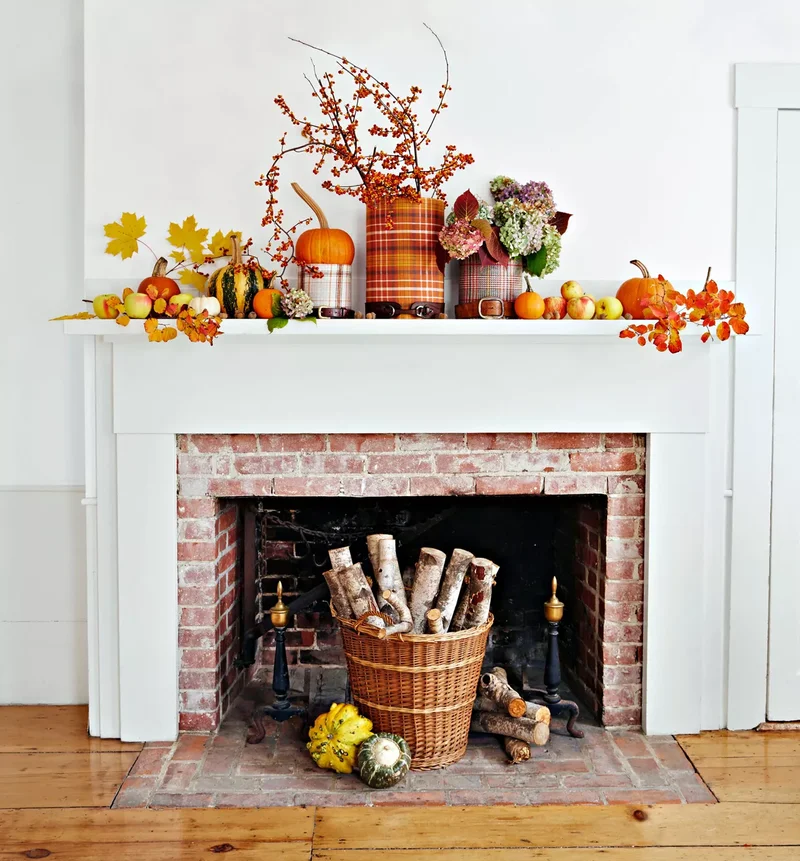 48 Fall Mantel Decorating Ideas For Seasonal Style 23 Classic Plaid