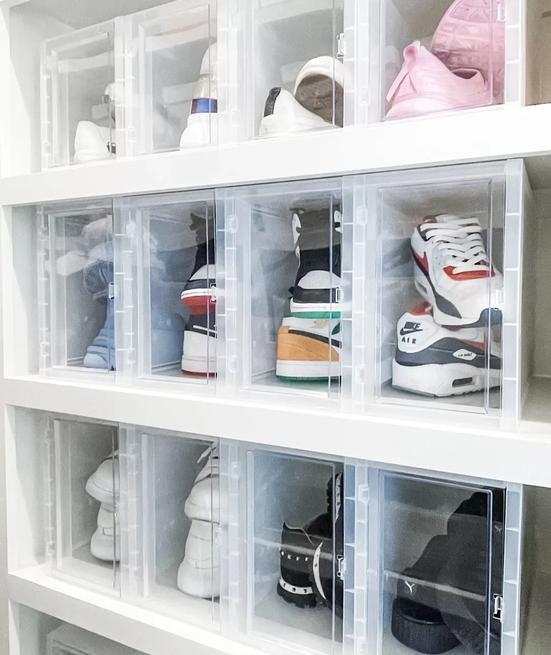 20 Brilliant Garage Shoe Storage Solutions That Actually Work Clear-Front Shoe Storage Boxes