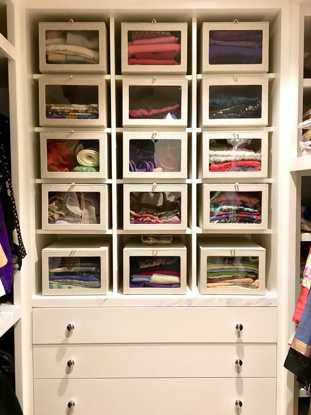 33 Amazing Closet Shelving Ideas That Will Transform Your Storage Space Clear-Front Storage Drawers