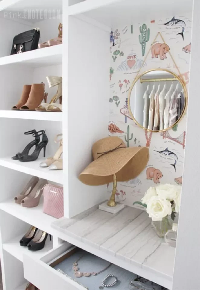 30 Closet DIY Projects You Can Actually Tackle This Weekend Closet Wallpaper Accent
