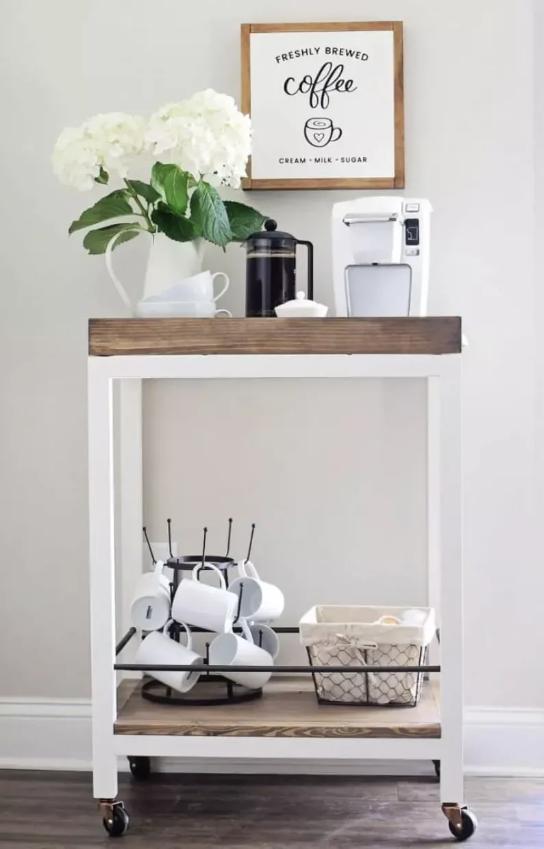 43 Stylish Coffee Bar Ideas That'll Transform Your Morning Routine Coffee Bar Cart