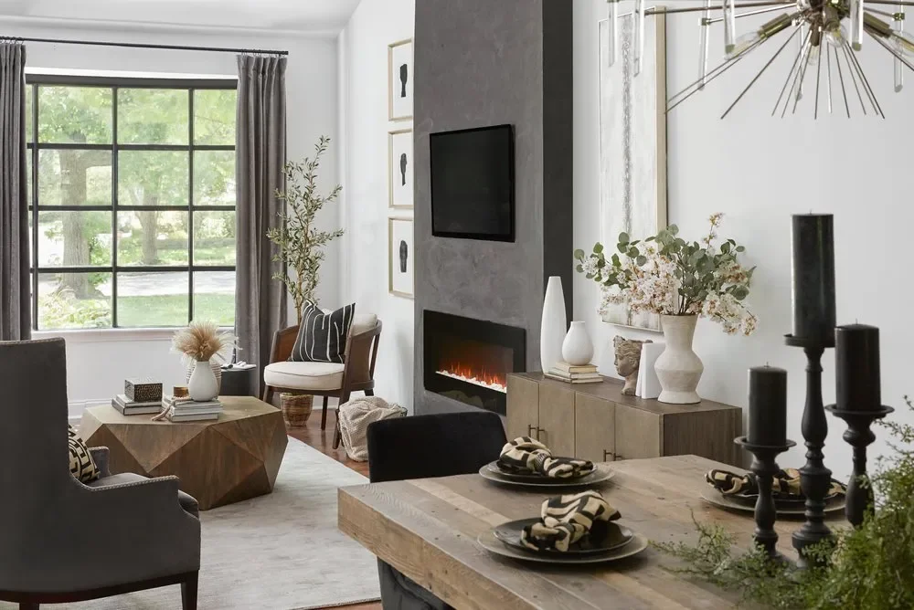 50 Contemporary Fireplace Designs That Will Transform Your Living Space 16 Color Block the Space with a Fireplace