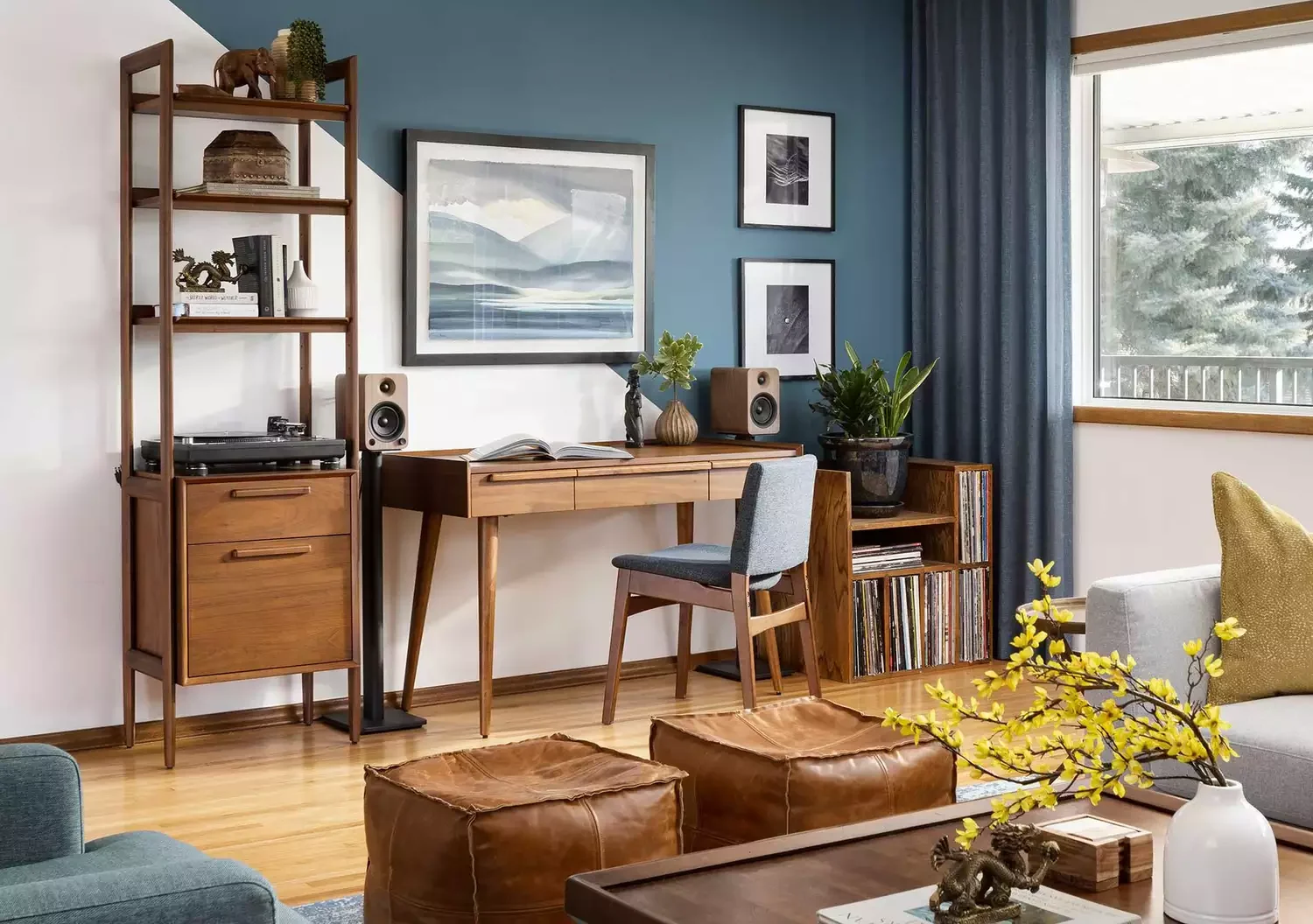 70 Creative Home Office Ideas to Design Your Perfect Workspace Color-Blocked Workstation
