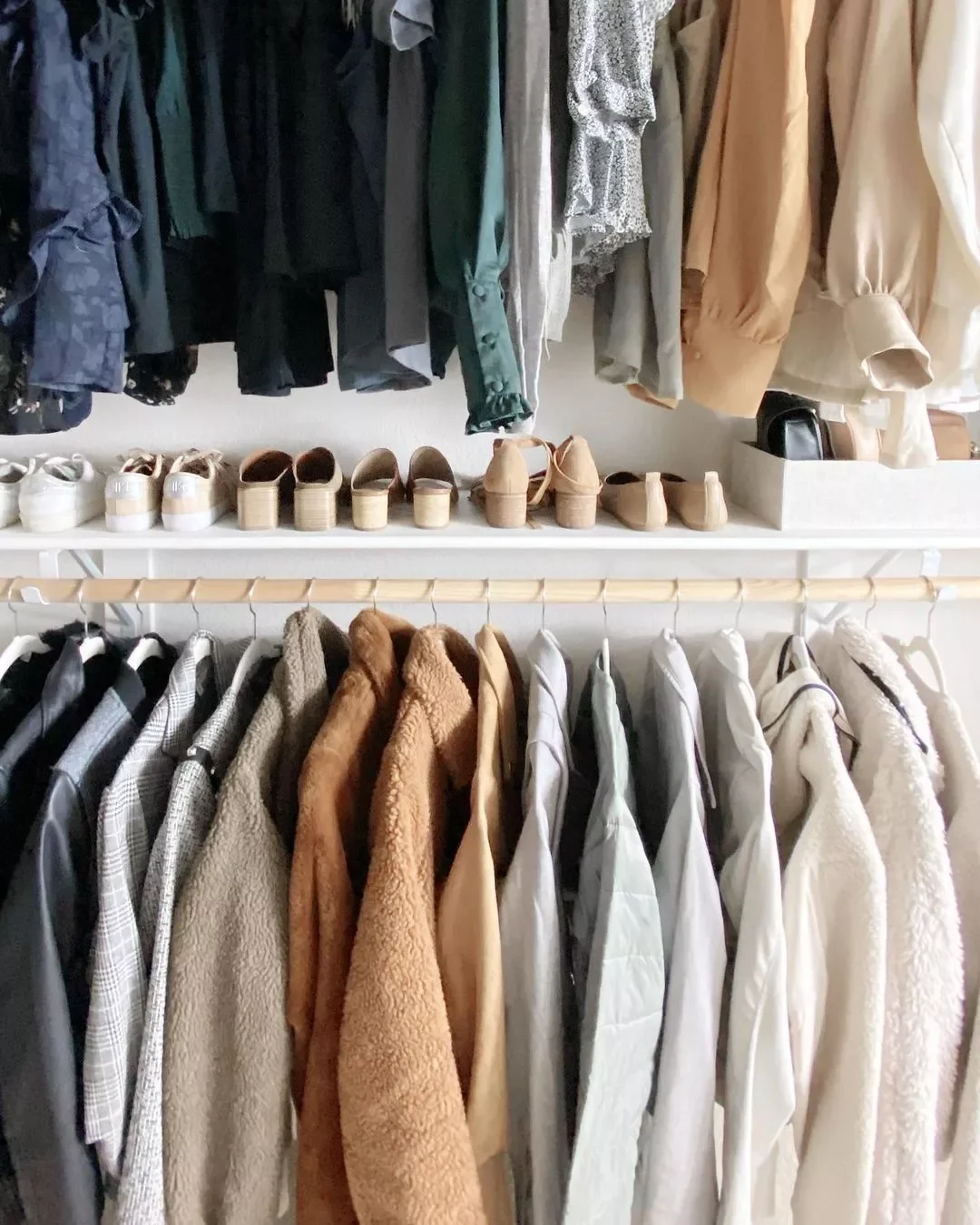 34 Brilliant Shoe Storage Solutions That Transform Any Space Color-Coded Closet