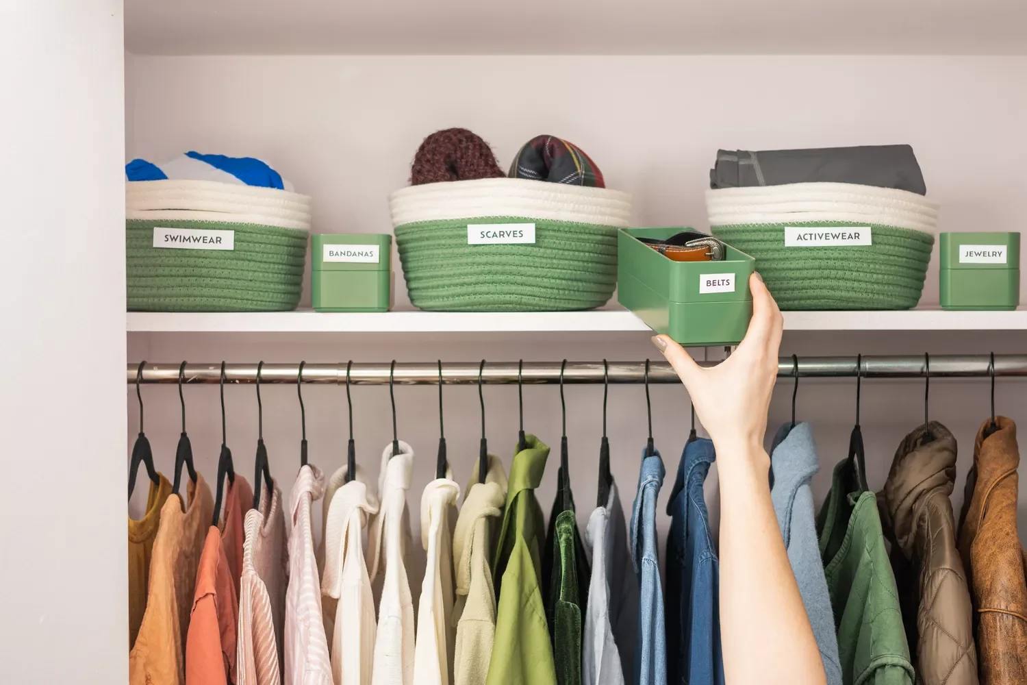 36 Brilliant Closet Organization Ideas to Transform Your Space Color-Coordinate Your Closet Storage