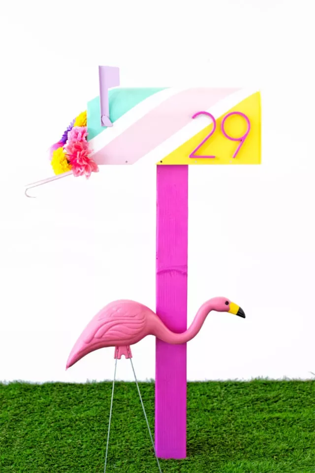 Colorful Mailbox Post