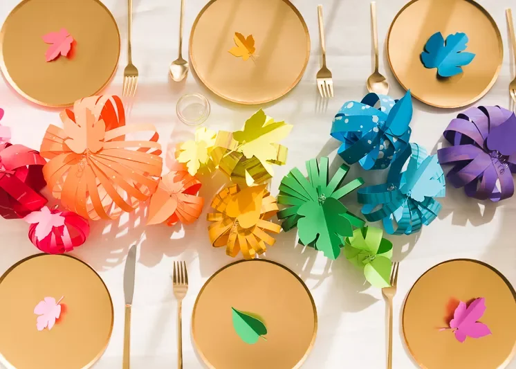 55 Stunning Thanksgiving Décor Ideas to Transform Your Home with Style 9 Colorful Paper Pumpkins