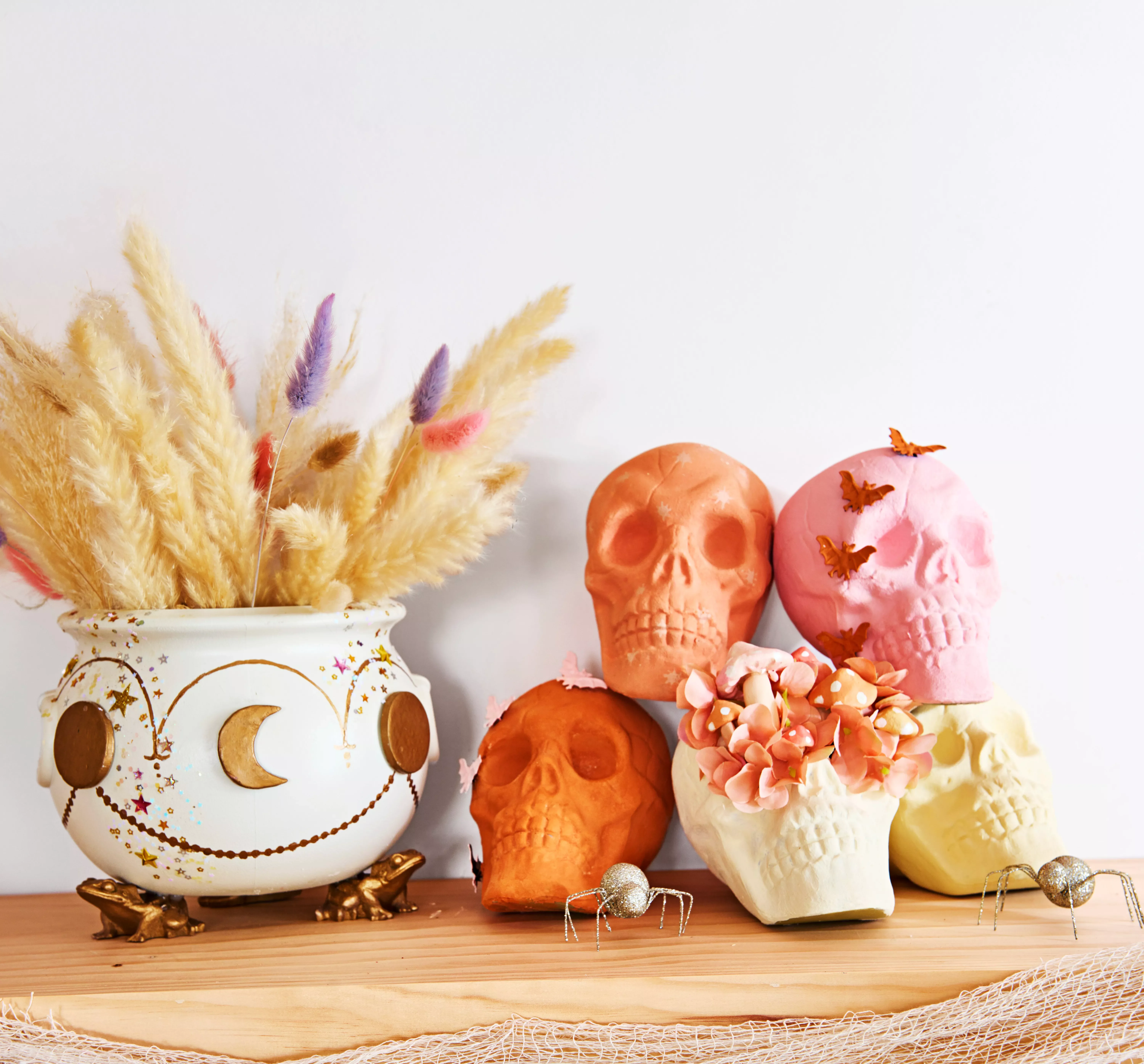 80 Quick Halloween Crafts You Can Complete in One Day 29 Colorful Skulls