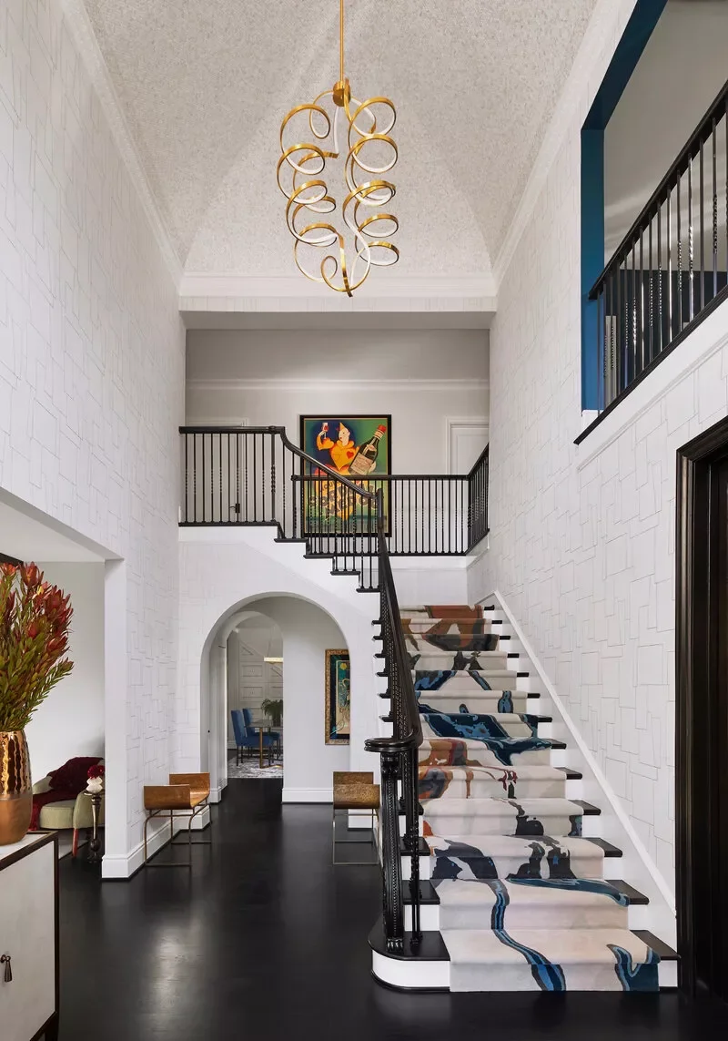20 Bold Black Staircase Ideas That Will Transform Your Home 11 Colorful Stair Runner