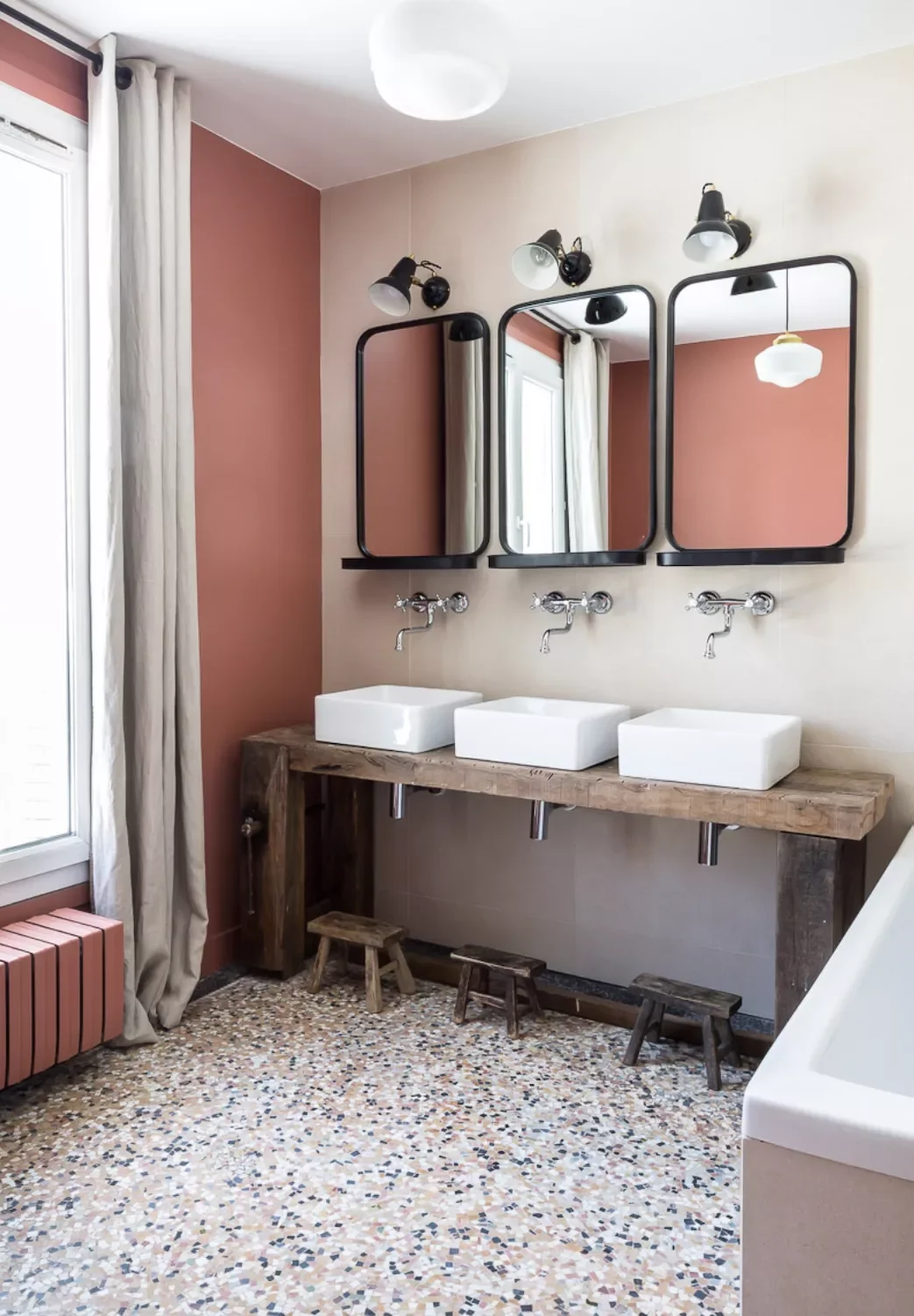 30+ Stunning Bathroom Floor Tile Ideas to Transform Your Space Colorful Terrazzo Tile