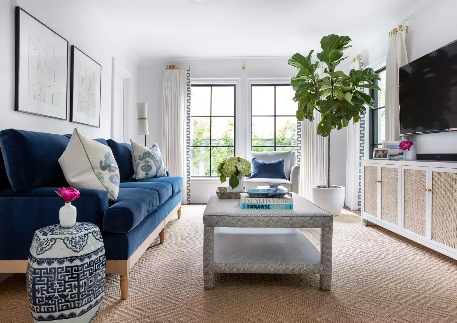 30 Stunning Blue Sofa Living Room Ideas That Will Transform Your Space 25 Combine Navy and Jute