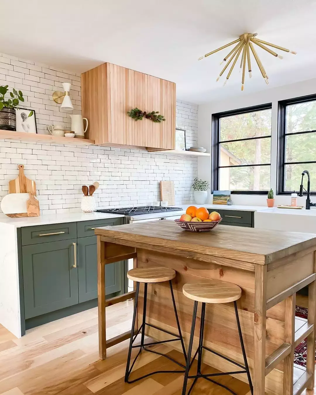 37 Stunning Green Kitchen Cabinet Ideas That Will Transform Your Space Combine With Wood Tones
