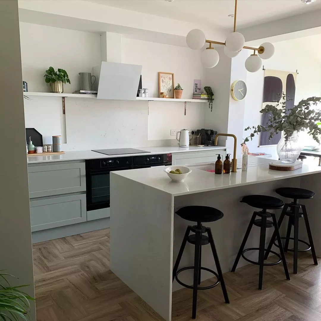 23 Stunning Sage Green Kitchen Ideas That Never Go Out of Style 4 Complement With Gold Fixtures