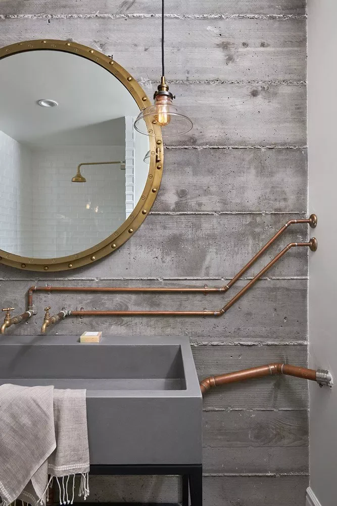 44 Bathroom Accent Wall Ideas That Completely Transform Concrete Accent Wall