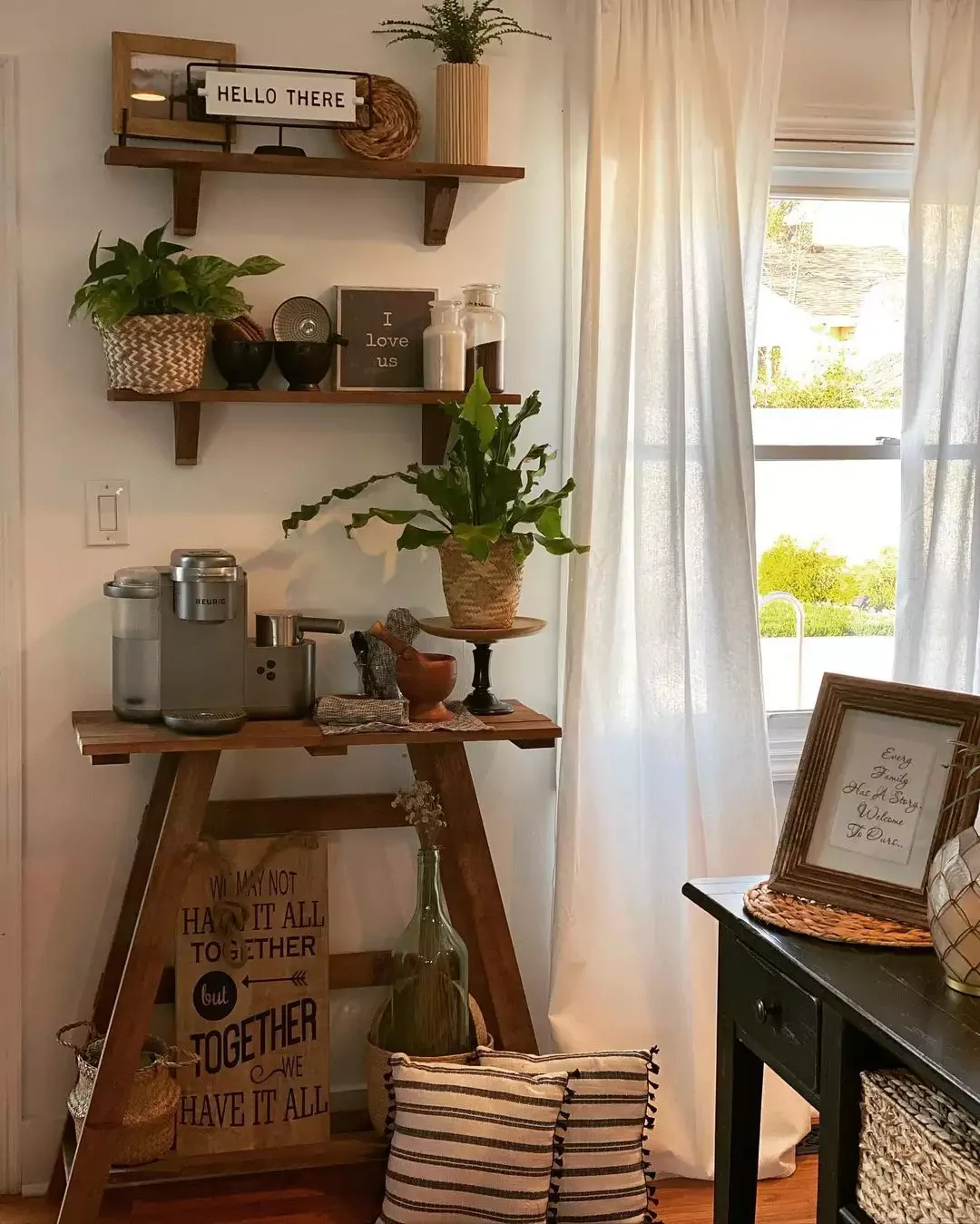 43 Stylish Coffee Bar Ideas That'll Transform Your Morning Routine Console Table Coffee Bar