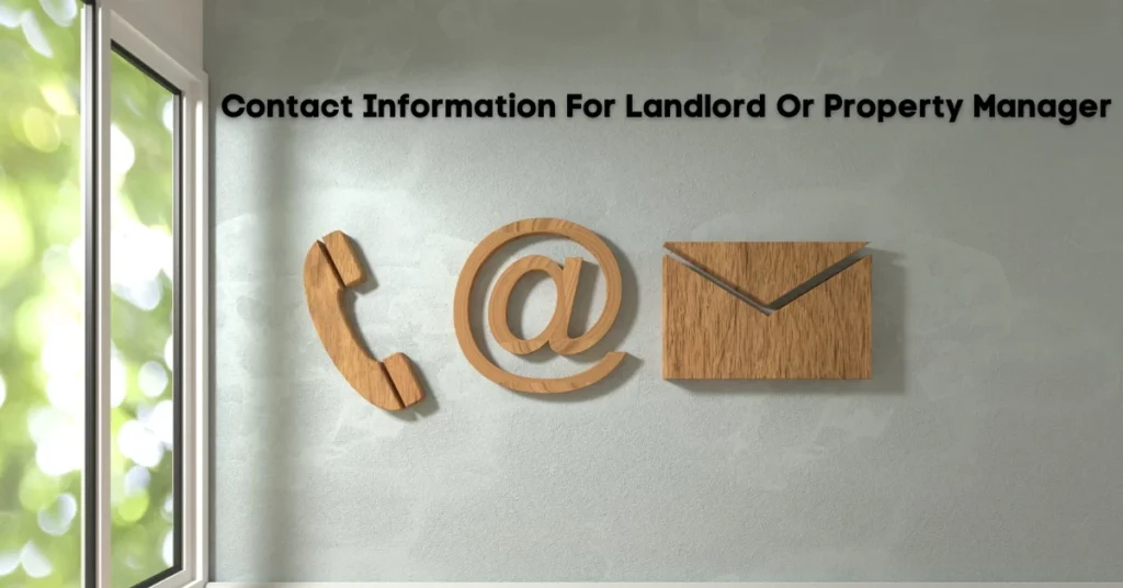 Contact Information For Landlord Or Property Manager