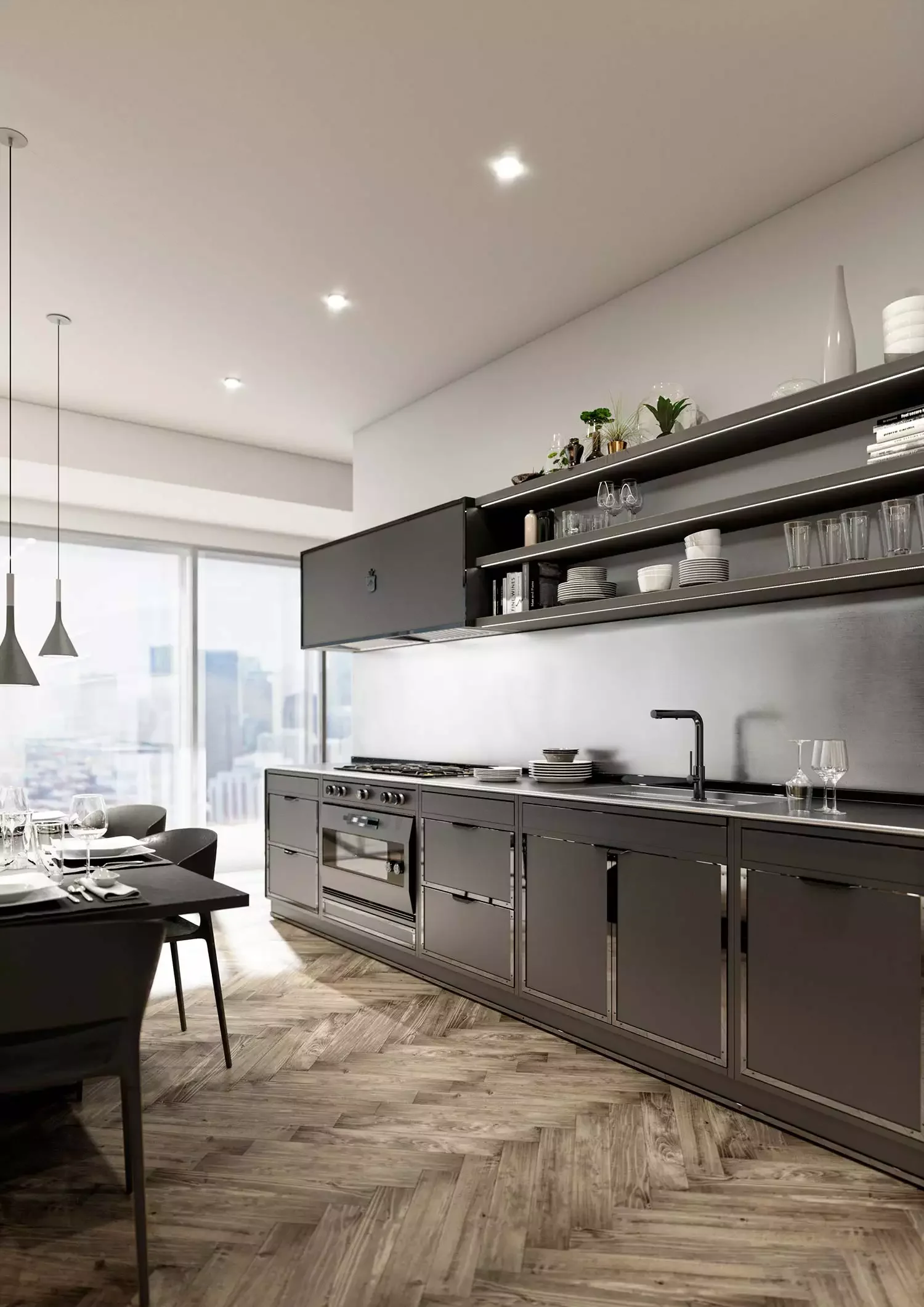 42 Gray Kitchen Ideas That Prove This Neutral Never Goes Out of Style Contemporary Gray Kitchen