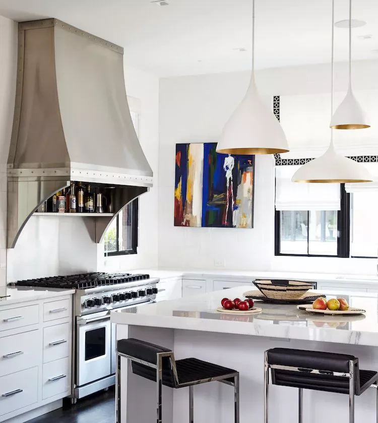 59 Timeless White Kitchen Design Ideas That Never Go Out of Style Contemporary Lighting