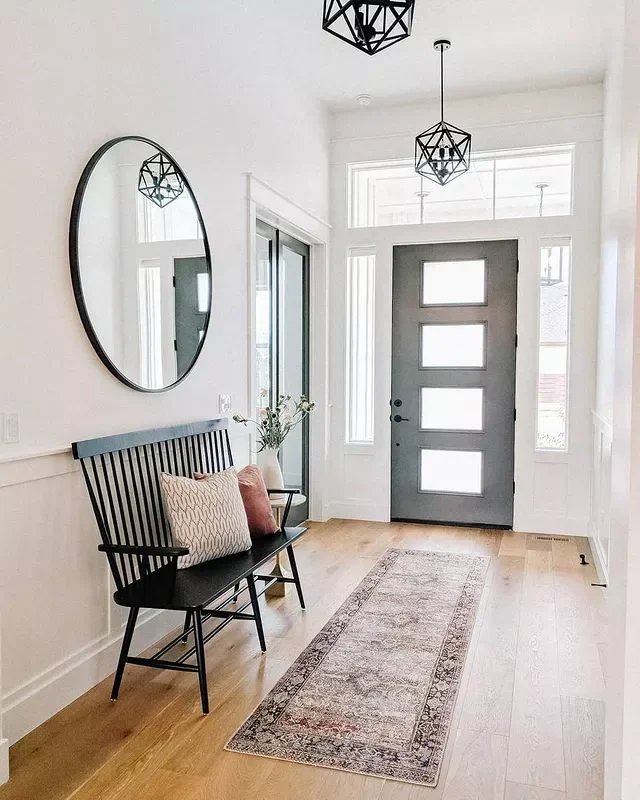 25 Stunning Entryway Rug Ideas That Create Unforgettable First Impressions 26 Contrast Dark And Light