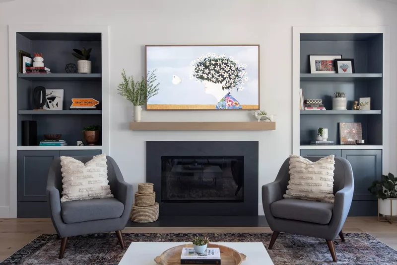 50 Beautiful Fireplace Ideas for Cozy, Elegant Spaces 12 Contrast Dark and Light