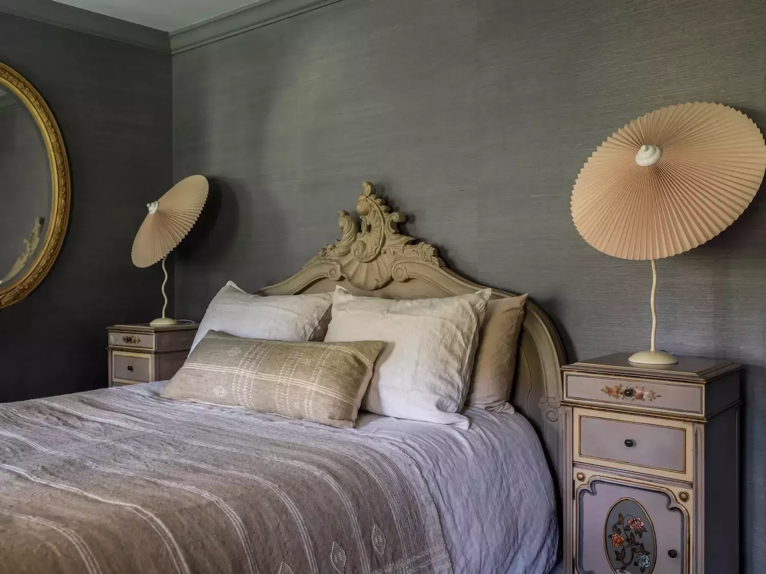 55 Stunning Blue Bedroom Ideas to Transform Your Space Into a Peaceful Haven 51 Cover Walls in Blue Grasscloth