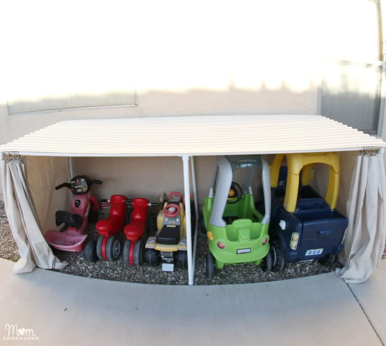 20 Creative DIY Outdoor Storage Solutions for Your Home Covered Kiddie Parking Garage