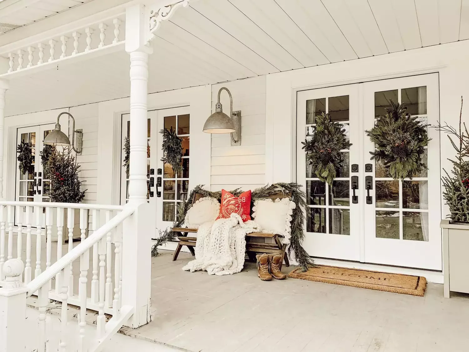 68 Christmas Front Porch Ideas That Make Your Home the Envy Cozy Porch Seating