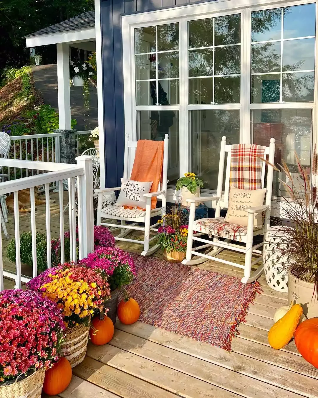 41 Beautiful Fall Outdoor Decorating Ideas to Transform Your Space This Season 6 Cozy Up Your Rocking Chair Area