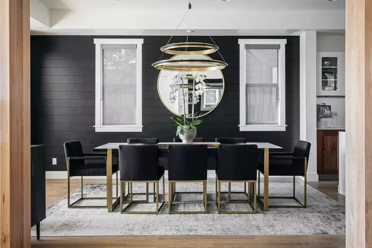 40 Stunning Black Dining Room Ideas to Transform Your Space 39 Create Contrast on the Trim