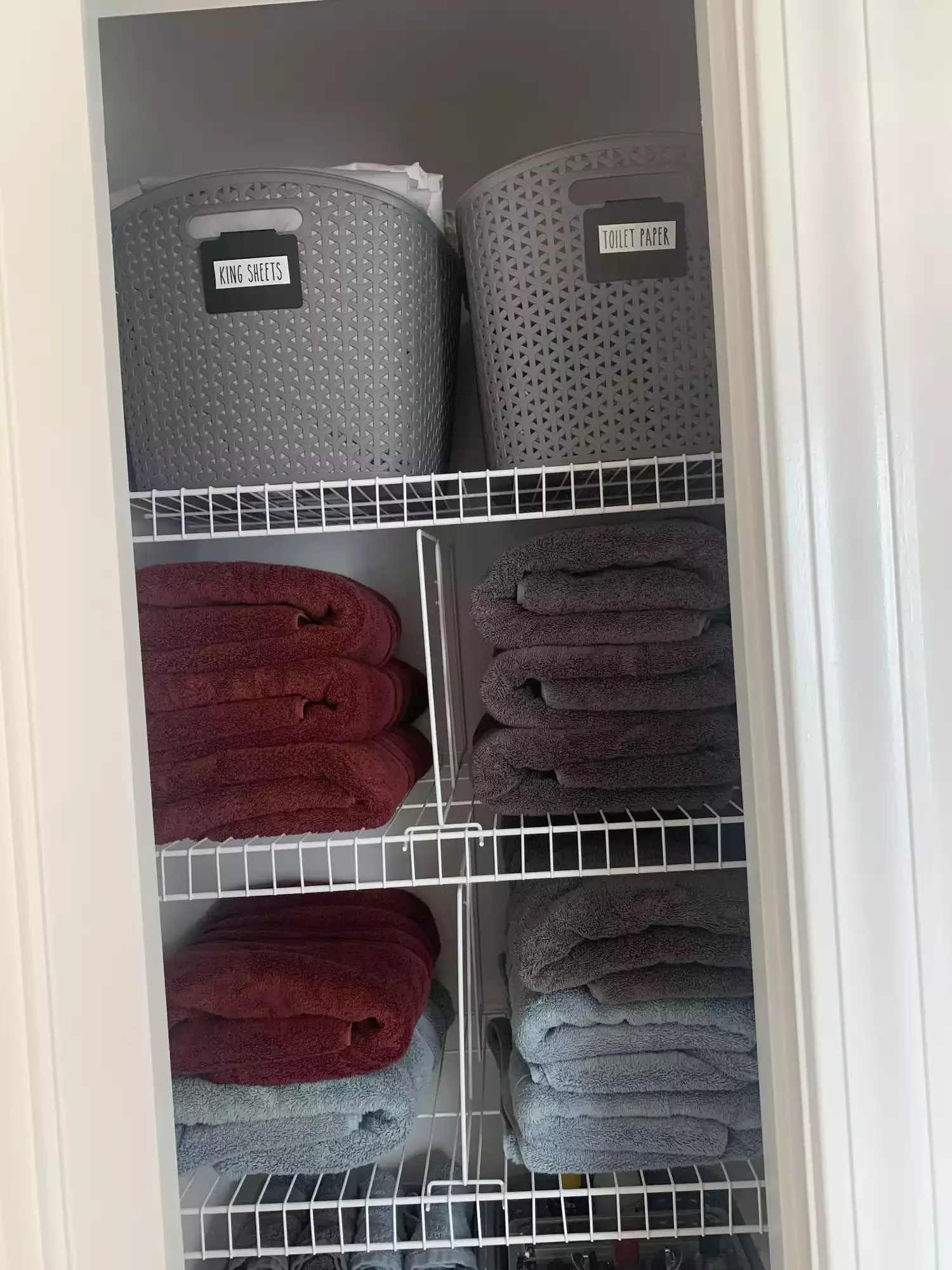 32 Clever and Stylish Ways to Store Your Towels Create Cubbies on a Shelf