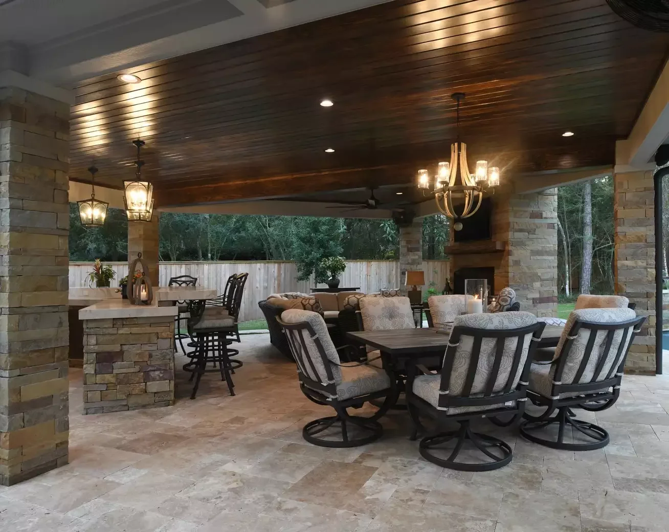 24 Stunning Gazebo Lighting Ideas That Will Transform Your Outdoor Space 20 Create Rustic Charm With a Wood and Metal Chandelier