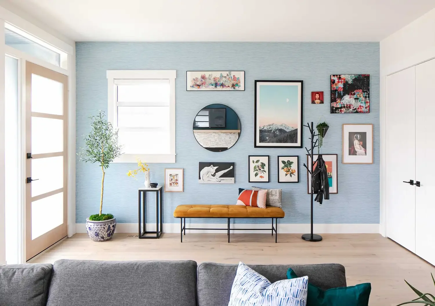47 Beautiful Blue Room Inspirations to Transform Your Home 6 Create a Blue Gallery Wall