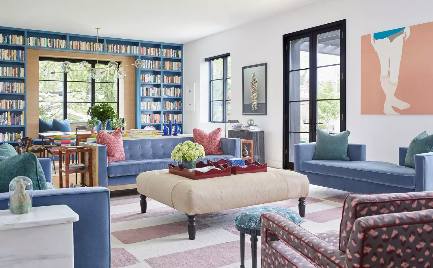 35 Spacious Living Room Ideas That Will Transform Your Large Space 32 Create a Bookshelf Wall