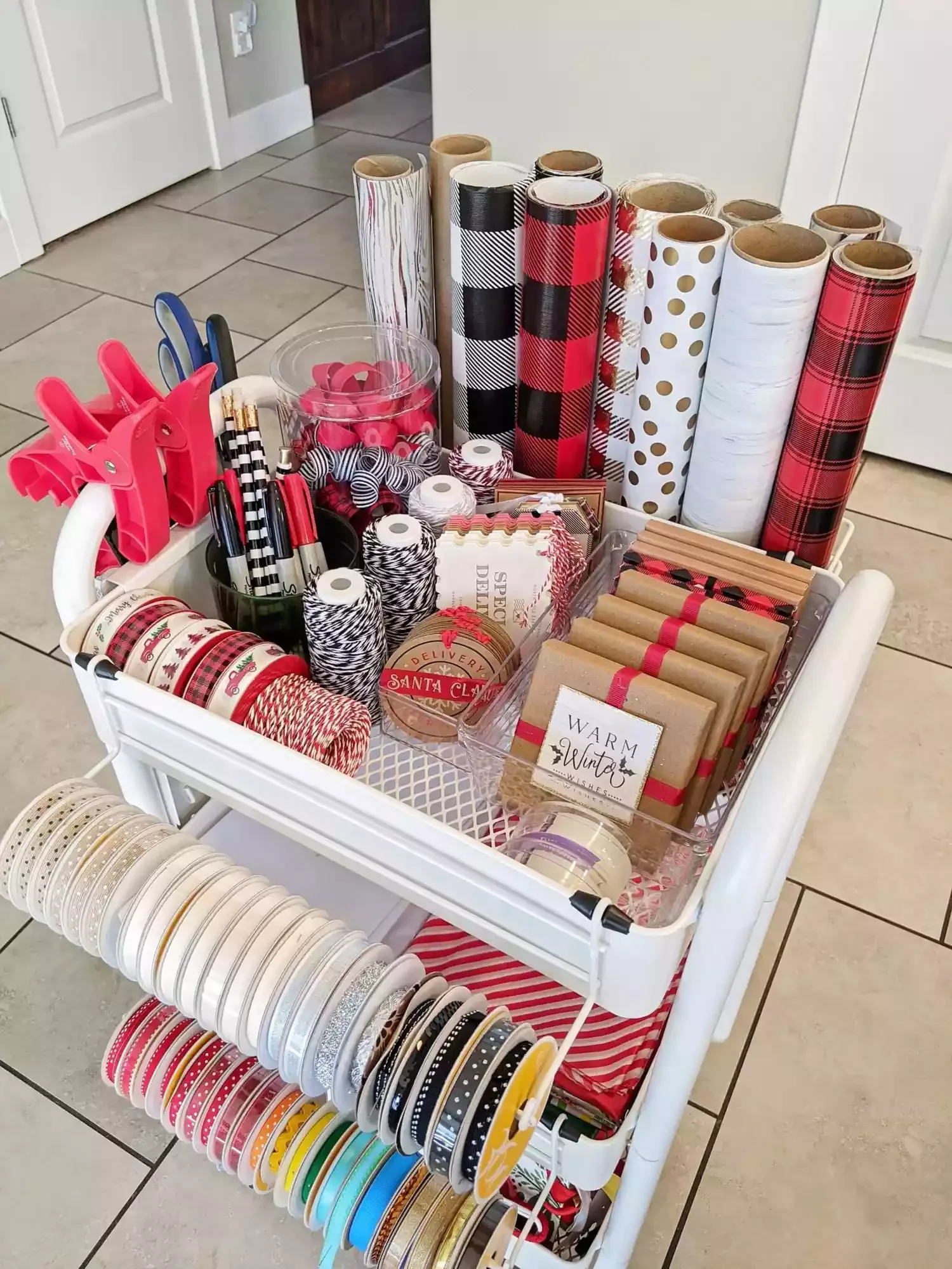18 Creative Gift Wrap Storage Solutions That Banish Holiday Clutter Create a Gift Wrap Cart