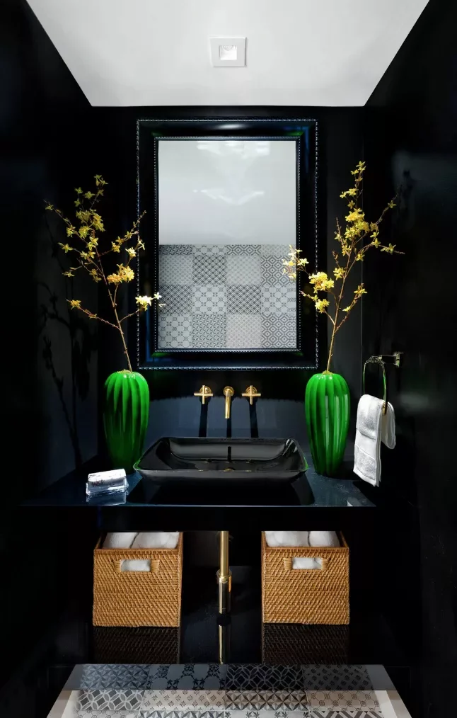 65 Clever Small Bathroom Ideas That Will Transform Your Tiny Space 20 Create a Moody Feel
