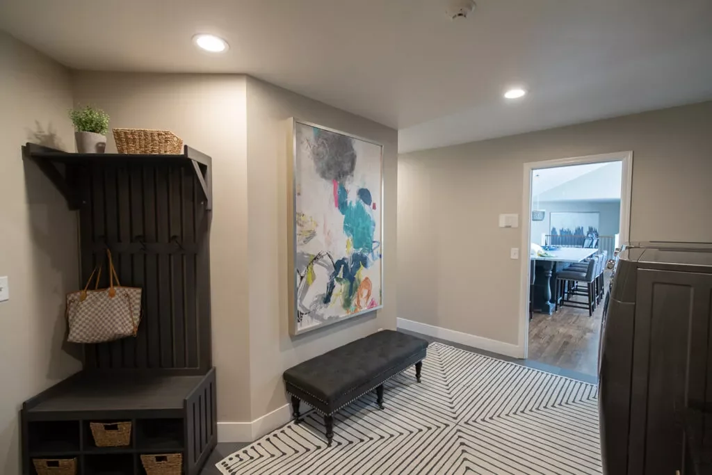 76 Brilliant Finished Basement Design Ideas That Actually Work Create a Mudroom