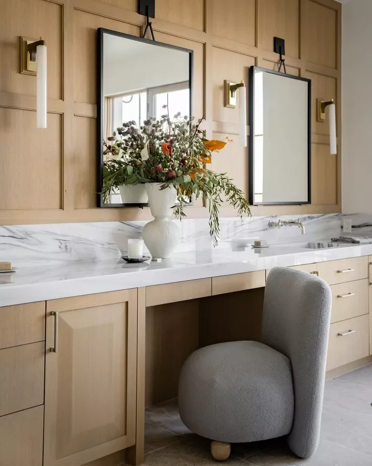 20 Beautiful Makeup Vanity Ideas to Transform Your Daily Beauty Routine 5 Create a Sculptural Spot to Settle In