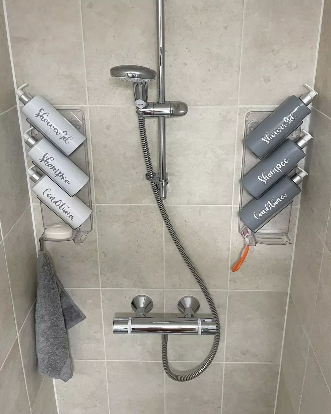 19 Brilliant Shower Storage Solutions That'll Transform Your Bathroom Create a Symmetrical Look