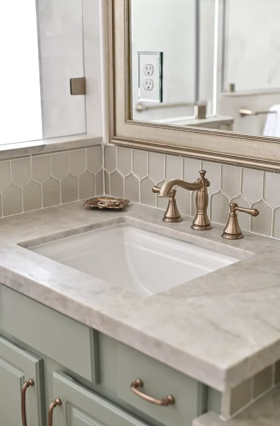 22 DIY Bathroom Makeover Ideas That Won't Break Your Budget 19 Create a Vanity Backsplash