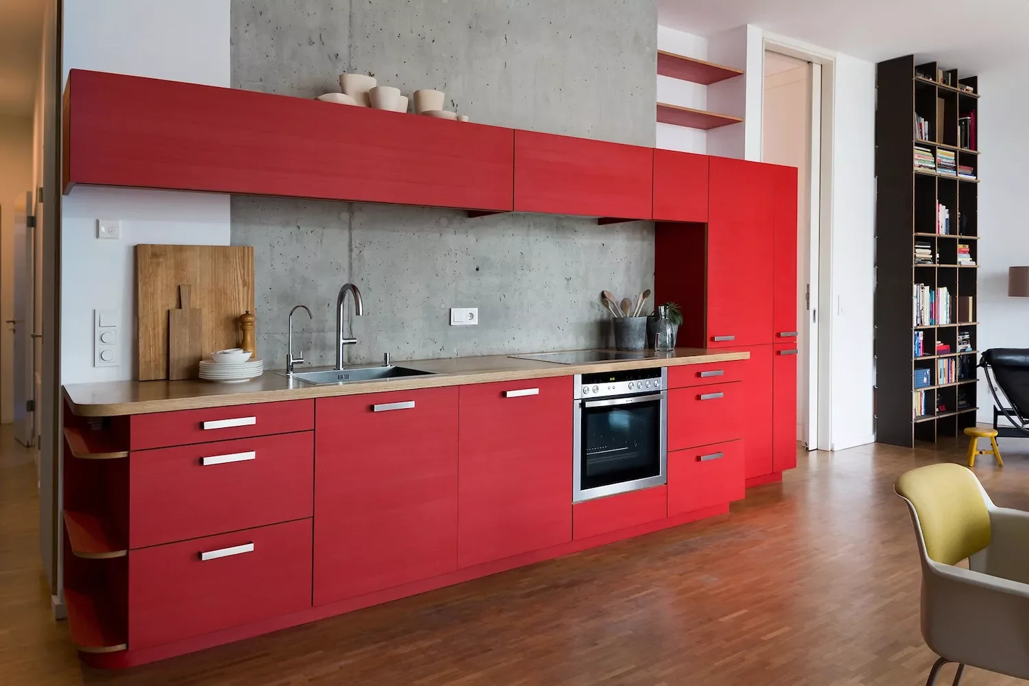 28 Stunning Red Kitchen Ideas That'll Transform Your Cooking Space Into Something Bold and Beautiful 15 Create an Accent Wall